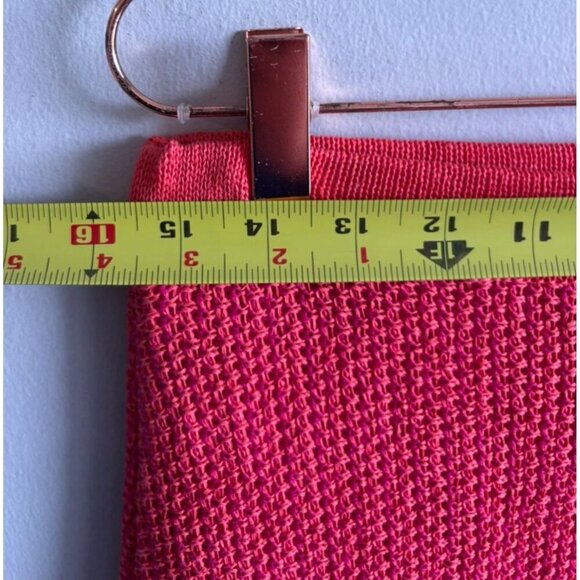 Tory Burch Brielle Womens Crochet Knit Fringe Hem Midi Skirt Pink Magenta Sz M - Picture 6 of 9